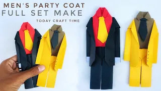 🤔How to make Paper 👔Shirt & Tie l Origami 🧥Coat with Shirt, 👖Pant & Tie l Mini Paper Clothes