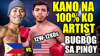 KANO 100% KNOCKOUT ARTIST 12W-12KOs  BINUGBOG NG PINOY! MISMO SA BALWARTE