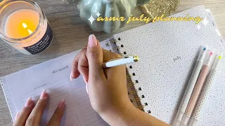 ASMR Plan July With Me ☀️ | Planner ASMR 📔 | Lots of Tapping, Writing Sounds, and Whispering ✏️