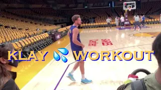 📺 Klay workout/threes at Warriors morning shootaround before LA Lakers Opening Night