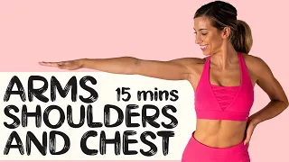 ARMS, SHOULDERS & CHEST No Equipment | 15 min Home Workout