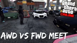 Gta V Online - AWD Vs RWD meet - Cruise, Highway pulls, Drags, Digs, And more