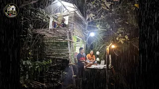 camping hujan deras sampai pagi // tidur nyenyak di shelter bertingkat