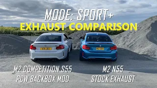 BMW M2 vs BMW M2C COMPETITION PCW MOD - EXHAUST SOUND COMPARISON