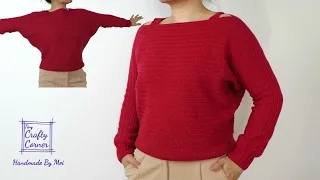 Crochet Easy Batwing Sweater For Beginners