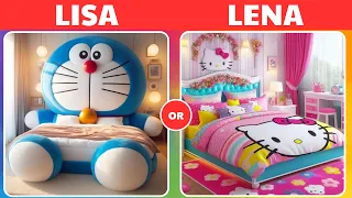 Lisa or Lena | Doraemon or Hello Kitty |  #lisaorlena #lisaandlena #lisa #lena