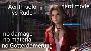 FINAL FANTASY VII REMAKE Aerith solo vs Rude (no materia no Gotterdamerung no damage)