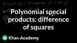 Polynomial special products: difference of squares | Algebra 2 | Khan Academy