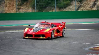 Ferrari FXX K #13 FLATOUT on Spa-Francorchamps - Flames, Downshifts & Accelerations !
