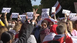 Hundreds Detained During Women’s Protest In Minsk