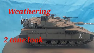 How to do a 2 tone Weathered look Meng Merkava Mk4 Trophy ( Video # 87)