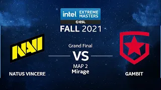 CS:GO - Gambit vs. Natus Vincere [Mirage] Map 2 - IEM Fall 2021 - Grand Final - CIS