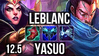 LEBLANC vs YASUO (MID) | Rank 2 LeBlanc, 6/1/11, Rank 7, Dominating | JP Challenger | 12.5