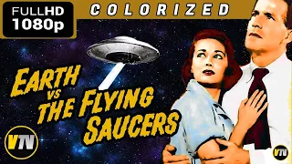EARTH VS THE FLYING SAUCERS 1956 COLORIZED Classic 50s Sci-Fi, Hugh Marlowe, Joan Taylor, Full Movie