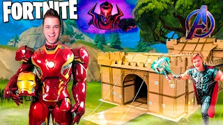 FORTNITE IRL The MOVIE! Marvel Avengers Vs Galactus Box Fort