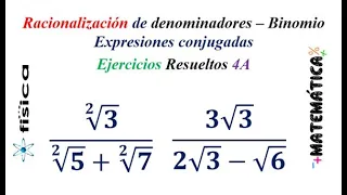 Expresiones conjugadas - racionalización de denominadores - Binomio | Ejemplo 4