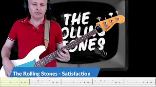 The Rolling Stones - (I Can't Get No) Satisfaction (Bass Cover) + TABs