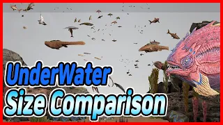 Ark Underwater Dinosaur Battle : Sea Monsters Size Comparison (아크서바이벌 수중공룡 배틀 : 바다 괴물 크기비교)