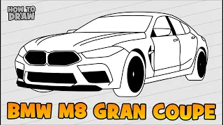 How to draw BMW M8 Competition Gran Coupe 2022