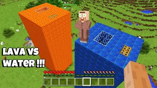 Secret LONG HOUSE INSIDE ONE BLOCK in Minecraft Challenge 100% ! LAVA HOUSE vs WATER HOUSE !