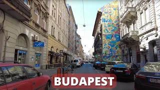 Walking Tour in Downtown of Budapest - in District 6 and 7 [4k Ultra HD 60fps ]