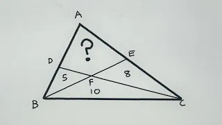 Q90 | Math Olympiad | Geometry | Calculate Area of 4th Part Formed by 2 Cevians in Triangle