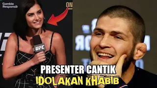 Respon khabib ketika bersama presenter cantik megan olivi