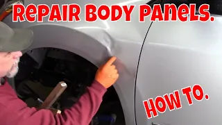 Repairing body panels. Techniques and tips. Body filler, and block sanding.