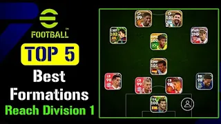 TOP 5 BEST FORMATION REACH DIVISION 1 IN EFOOTBALL 2024 MOBILE | 4114 AVAILABLE 🤔