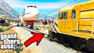 СМОЖЕТ ЛИ САМОЛЕТ ОСТАНОВИТЬ ПОЕЗД ЭКСПЕРИМЕНТ В ГТА 5! TRAIN VS PLANE ОБЗОР МОДА В GTA 5 ВИДЕО MODS