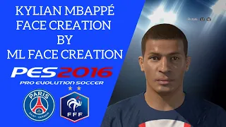 PES 2016 Kylian Mbappé Face Creation|Ps3, Ps4, Ps5, Xbox360 ,Xbox1| by ML Face Creation