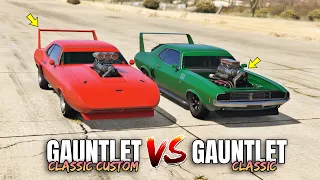 GTA 5 ONLINE - GAUNTLET CLASSIC CUSTOM VS GAUNTLET CLASSIC (WHICH IS FASTEST?)