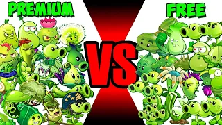 All Green Plants FREE vs PREMIUM - Who Will WIn? - PvZ 2 Team Plant vs Team Plant