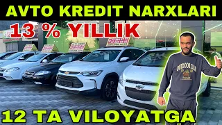 12 TA VILOYATGA AVTO KREDIT OCHILDI BUNAQASI BO‘LMAGAN HALI AVTO KREDIT NARXLARI 2024 12 TA VILOYAT