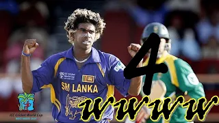 Lasith Malinga 4 wickets in 4 balls vs SA - World Cup 2007
