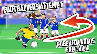 💥Roberto Carlos Free-Kick!💥  Footballers Attempt! Frontmen Season 1.7