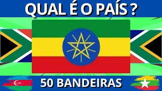 QUIZ DESAFIO DAS BANDEIRAS DOS PAÍSES | Adivinhe o país pela bandeira. Serão 50 bandeiras sem opção.