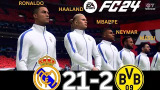 WHAT HAPPEN IF MESSI, RONALDO, MBAPPE, NEYMAR, PLAY TOGETHER ON REAL MADRID VS DORTMUND