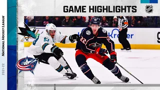 Sharks @ Blue Jackets 12/5/21 | NHL Highlights