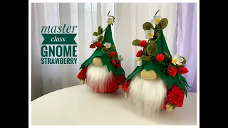 Scandinavian summer strawberry gnome present, 2 free video tutorial, pattern pdf Etsy DIY HANDMADE