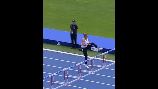 Belgian Shot Putter Jolien Boumkwo runs 100-meter hurdles at 3rd European Games in Poland, Krakow