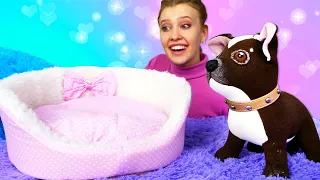 Детское видео онлайн - Собачка Шоколадка и новая Кроватка! - Видео игры Как мама для игрушки.