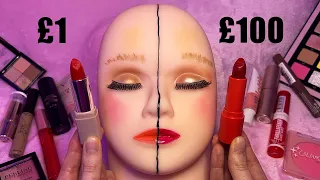 ASMR £1 vs £100 Makeup on Mannequin (Whispered Comparison)