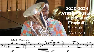 2023-2024 ATSSB Euphonium Etude #1 Adagio Cantabile Eb Major Duhem (From Selected Studies) Year C