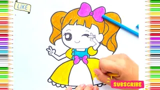 HOW TO DRAW PRINCESS VERY EASY STEP BY STEP. How to draw girls - LEARNING KIDS