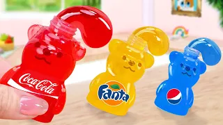 🍯 Honey Coca Fanta or Pepsi Jelly 🧸 Super Cute Miniature Teddy Bear Jelly Step by Step 🍒 Mini Baking