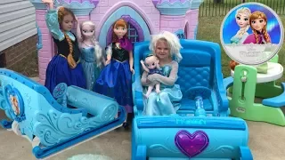 Disney Frozen Sleigh Ride-On Princess Castle Egg Hunt Power Wheels Elsa Anna