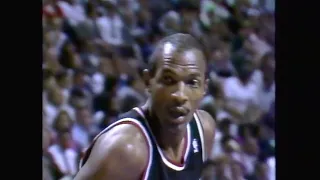 NBA Finals 1990 Game 1 Portland Trailblazers vs. Detroit Pistons Clyde Drexler vs. Isiah Thomas