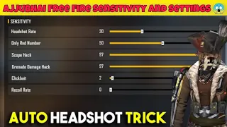 Ajjubhai Free Fire Sensitivity and Setting 😱 #shorts