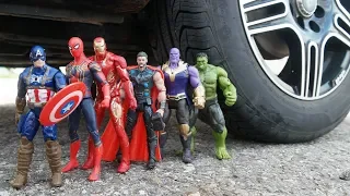 CAR VS SPIDERMAN VS IRON MAN VS THOR VS HULK VS CAPTAIN AMERICA VS THANOS